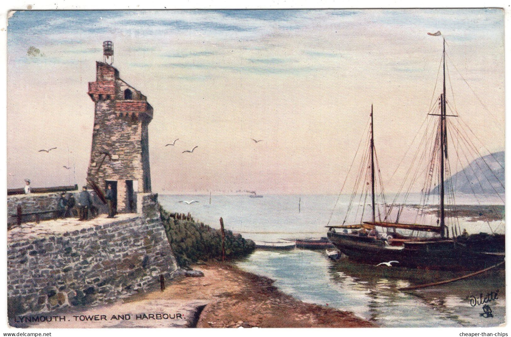 LYNMOUTH - Tower And Harbour - Tuck Oilette 7016 - Lynmouth & Lynton