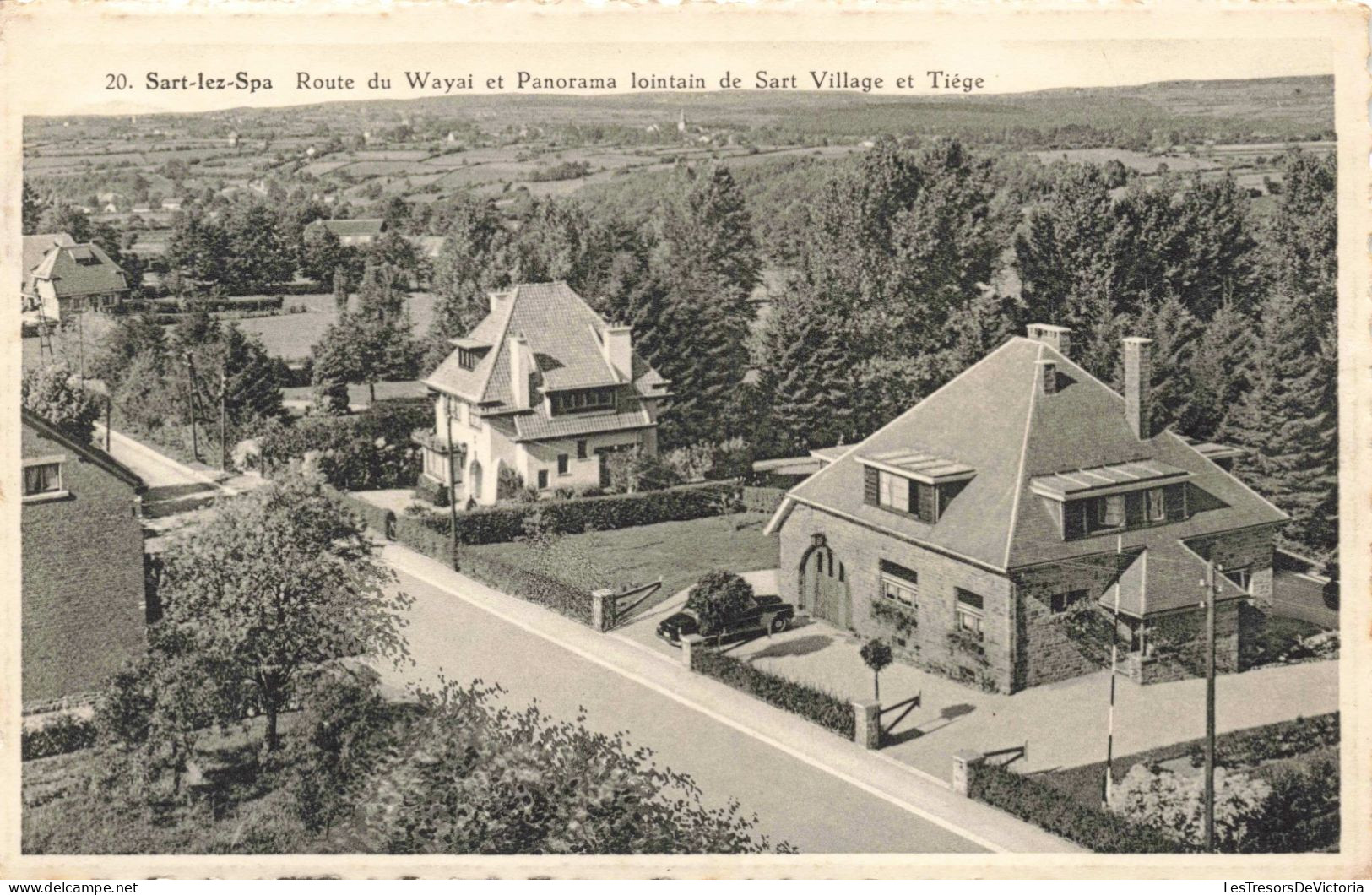 BELGIQUE -Sart Lez Spa - Route Du Wayai Et Panorama Lointain De Sart Village Et Tiège  - Carte Postale Ancienne - Verviers