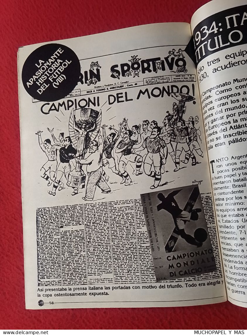 ANTIGUA REVISTA MAGAZINE FÚTBOL 24 SELECCIONES DE ORO ESPAÑA 82 Nº 8 ITALIA PAOLO ROSSI CALCIO...ETC ITALY..NARANJITO...