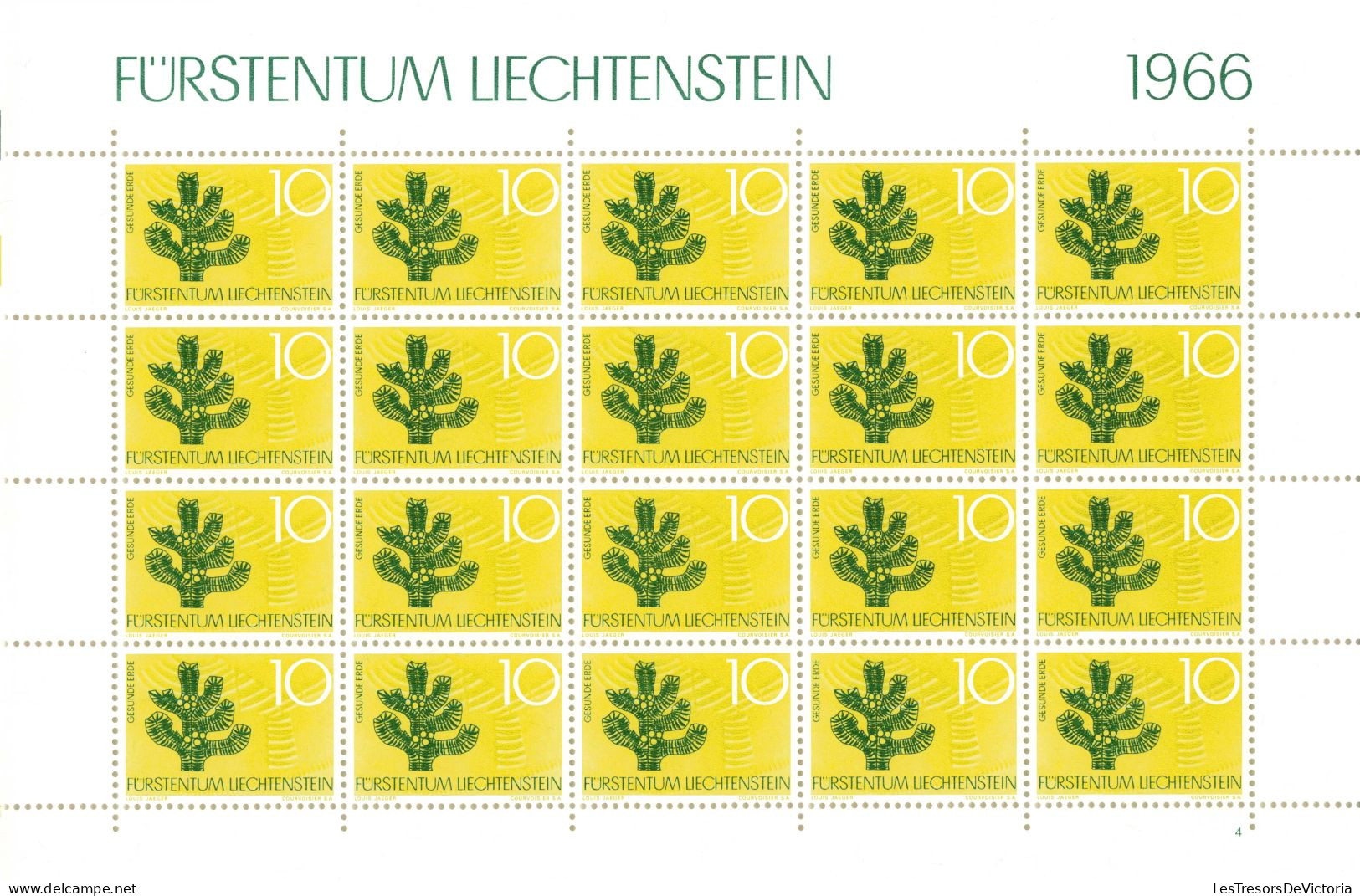 Liechtenstein - Bloc MNH ** - 1966 - Gesunde Erde 10 - Ongebruikt