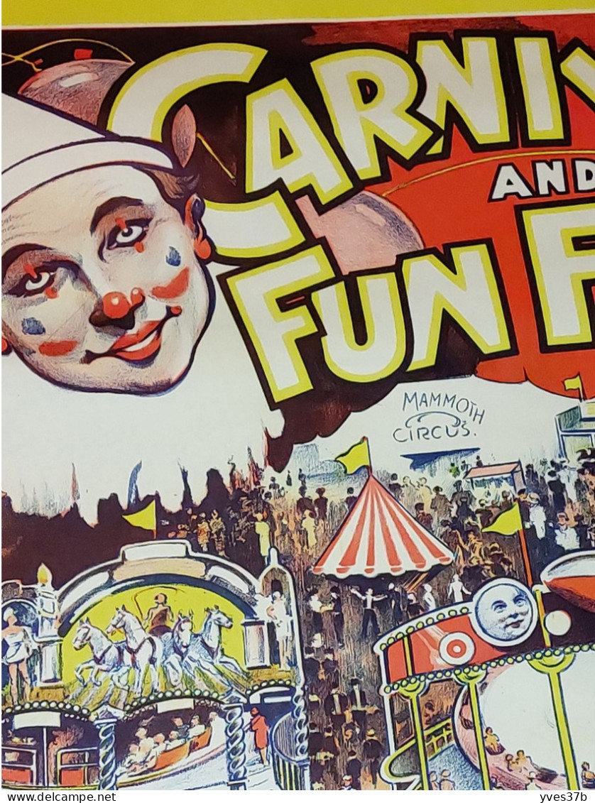 AFFICHE ANCIENNE Non Pliée - 102x76 - "CARNIVAL FUN FAIR FETE FORRAINE ANGLAISE CIRQUE LITHO 1930" - TTB - Publicités