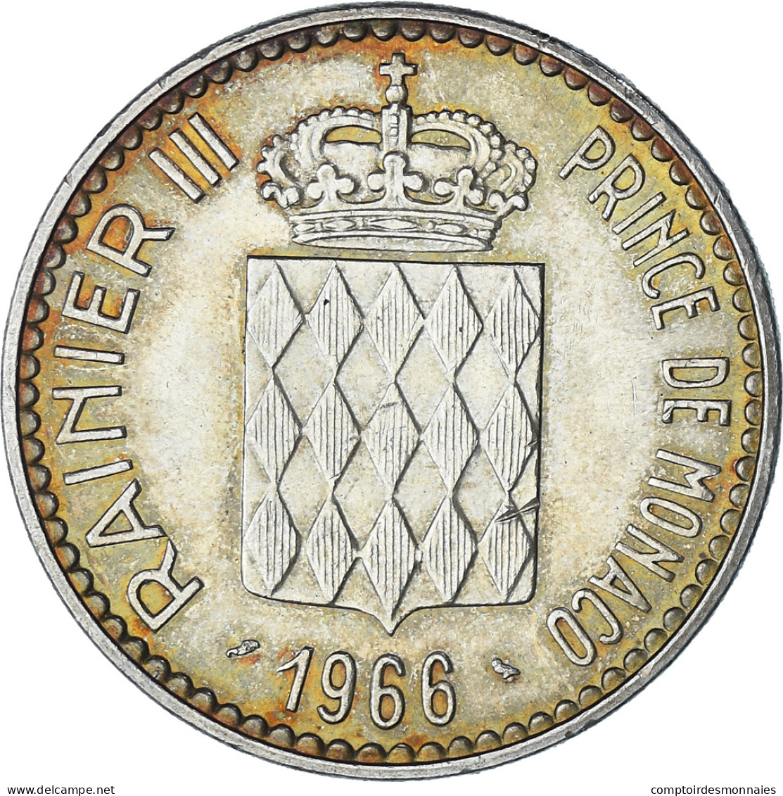 Monnaie, Monaco, Rainier III, 10 Francs, 1966, Monnaie De Paris, SPL, Argent - 1960-2001 Nouveaux Francs