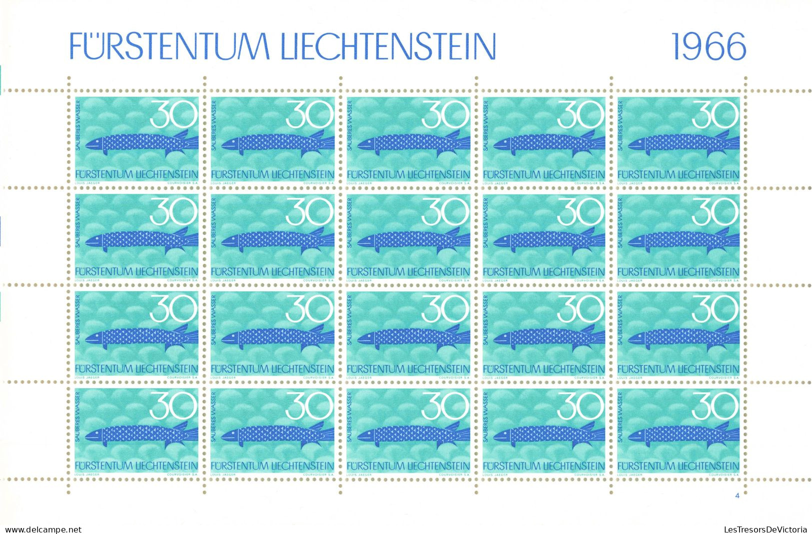 Liechtenstein - Bloc MNH ** - 1966 - Sauberes Wasser 30 - Unused Stamps