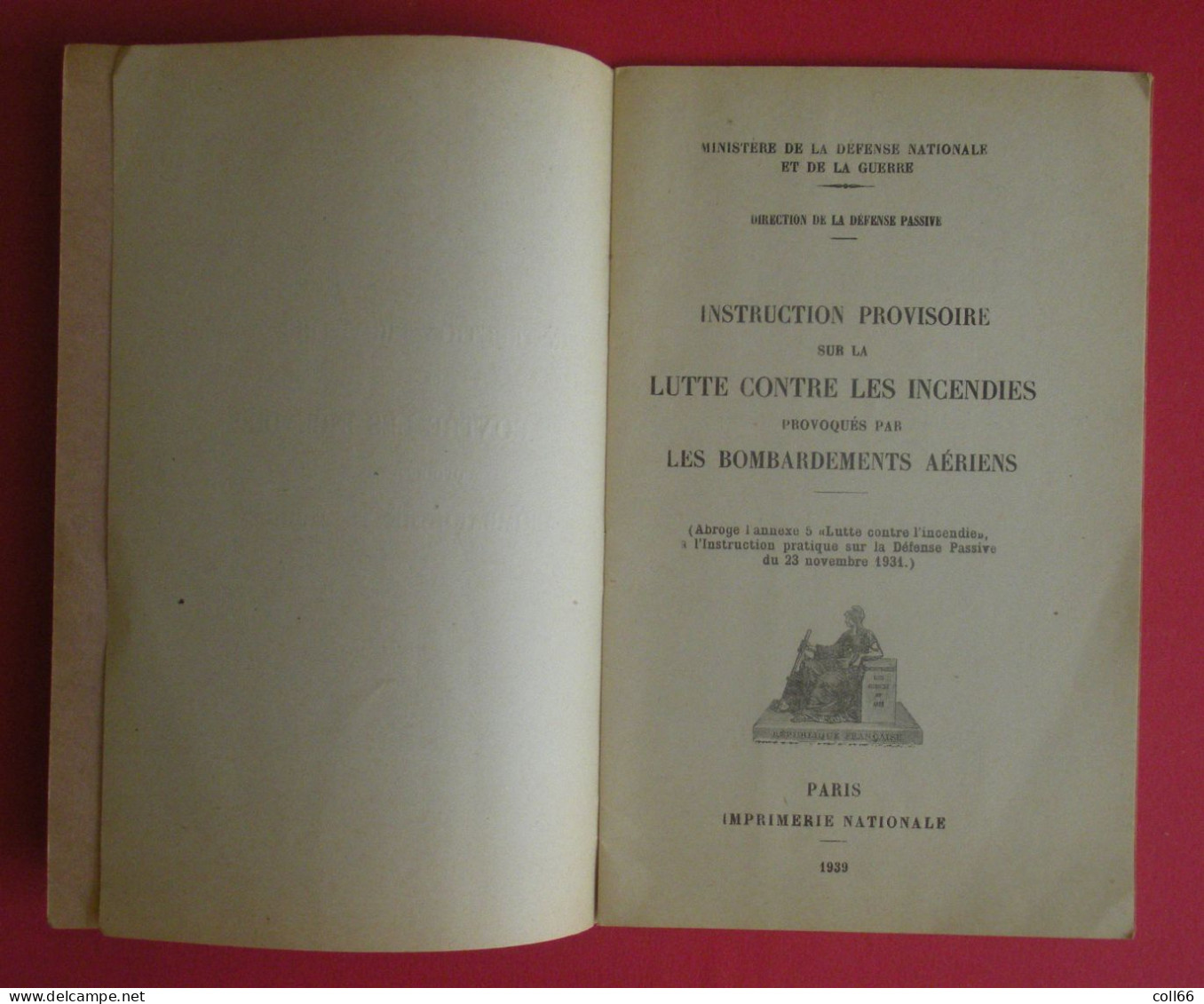 Ww2 Instruction Provisoire 1939  Défense Passive Abri Bombardements Aériens Abris Ministère Défense & Guerre - 1939-45