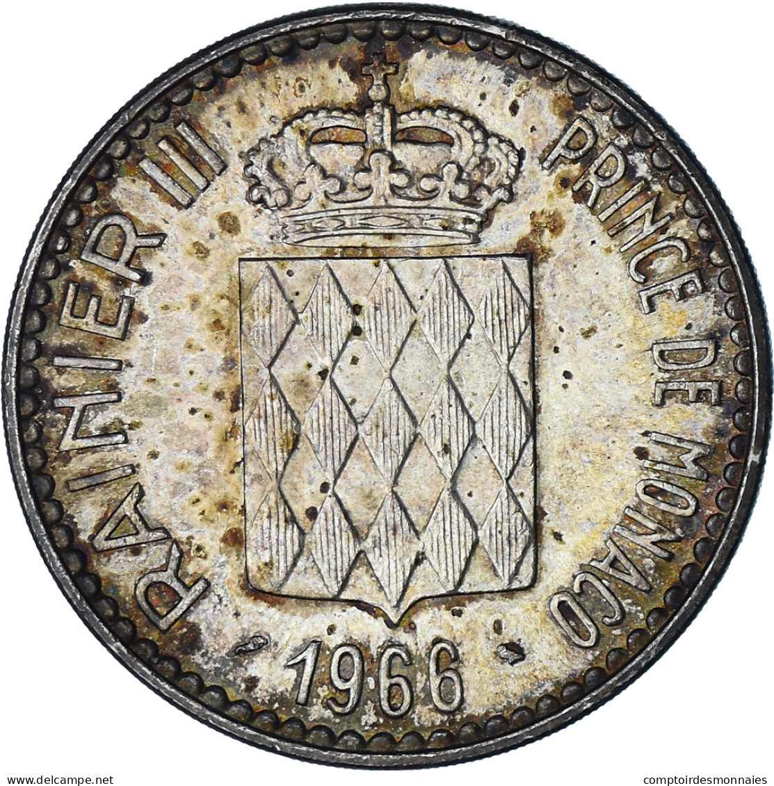 Monnaie, Monaco, Rainier III, 10 Francs, 1966, Monnaie De Paris, SPL+, Argent - 1960-2001 Nouveaux Francs