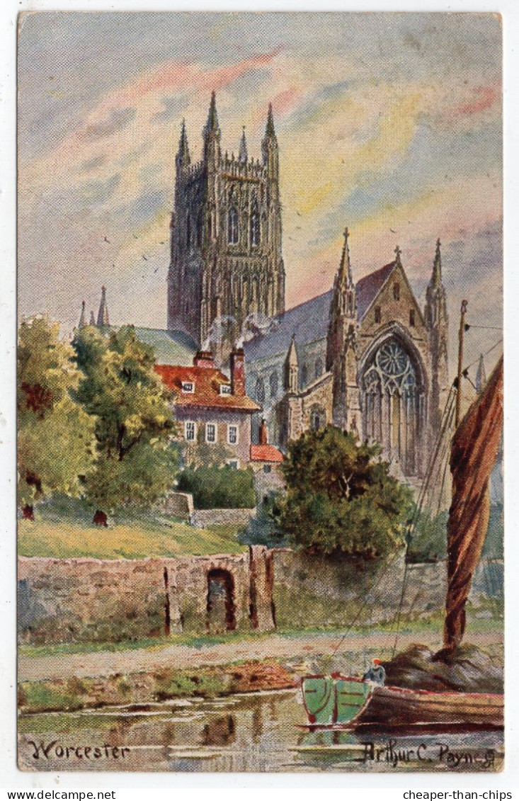 WORCESTER Cathedral - Artist A.C. Payne - Tuck Oilette 6498 - Worcester