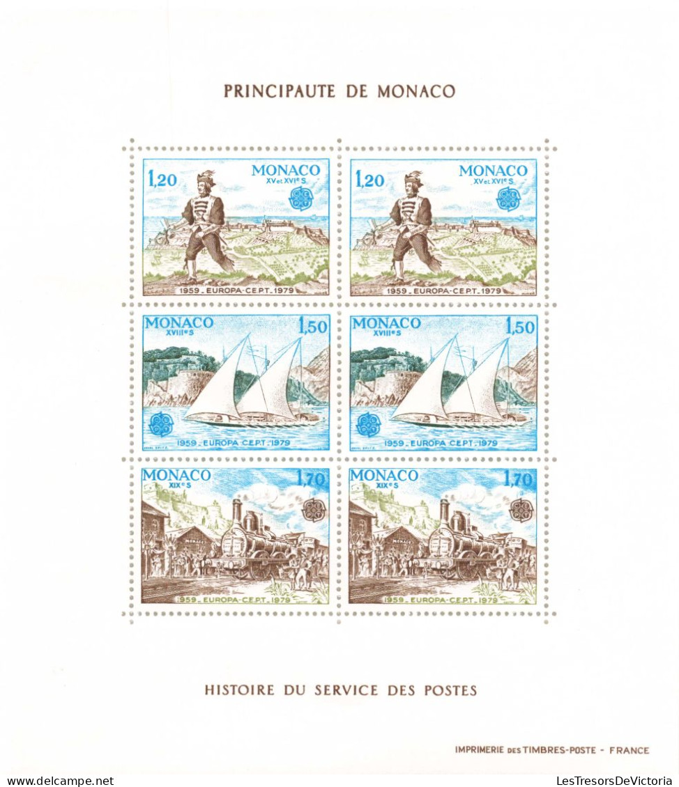 Monaco - Blocs MNH * - 1959 - 1979 - Histoire Du Service Des Postes - Blocks & Kleinbögen