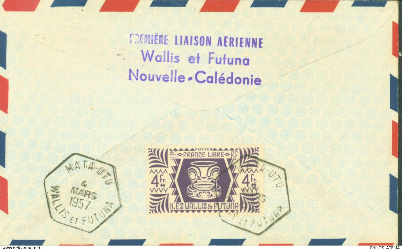 Première Liaison Aérienne Wallis Et Futuna Nouvelle Calédonie YT N°268 X2 Nouvelle Calédonie + YT 143 Wallis & F - Lettres & Documents