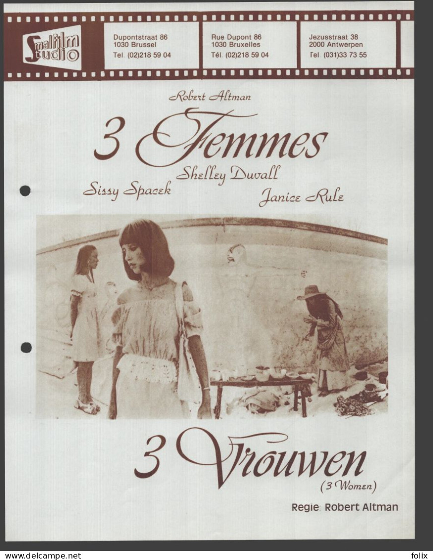 3 Women - Quarto 22 X 28 Cm Smalfilm Studio Promotional Poster / Affiche With Synopsis - Affiches & Posters
