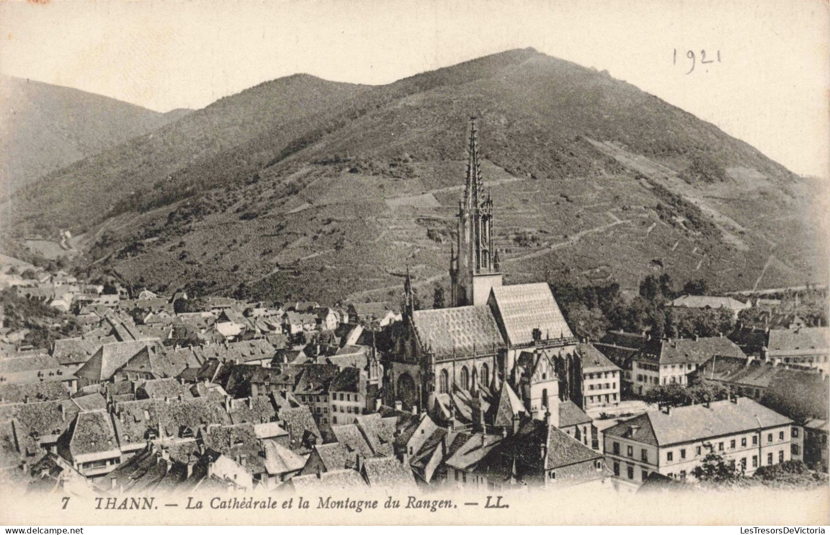 FRANCE - Thann - La Cathédrale Et La Montagne Du Rangen - LL - Carte Postale Ancienne - Thann