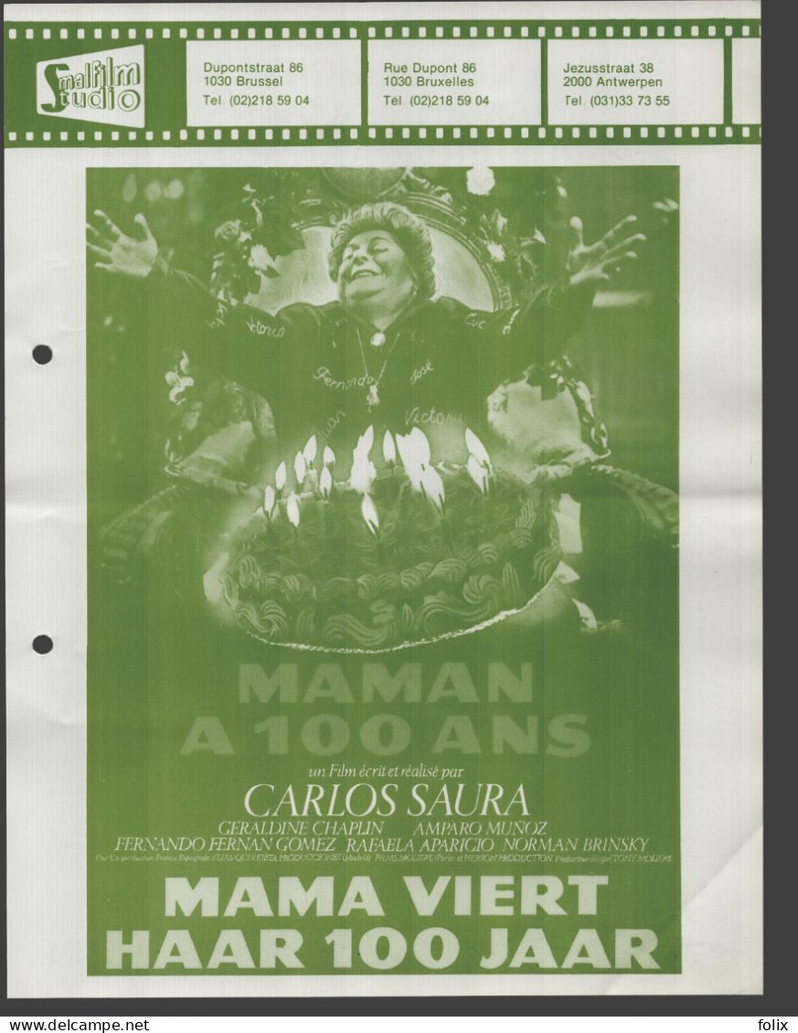 Maman à 100 Ans - Quarto 22 X 28 Cm Smalfilm Studio Promotional Poster / Affiche With Synopsis - Affiches & Posters