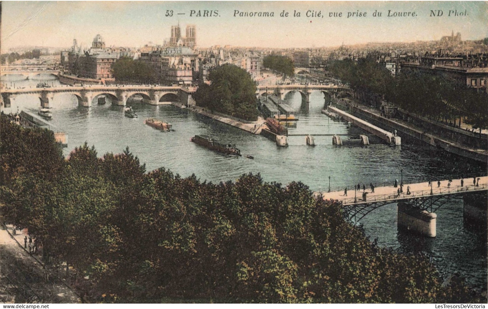 FRANCE - Paris - Panorama De La Cité, Vue Prise Du Louvre - Colorisé - Carte Postale Ancienne - Panorama's