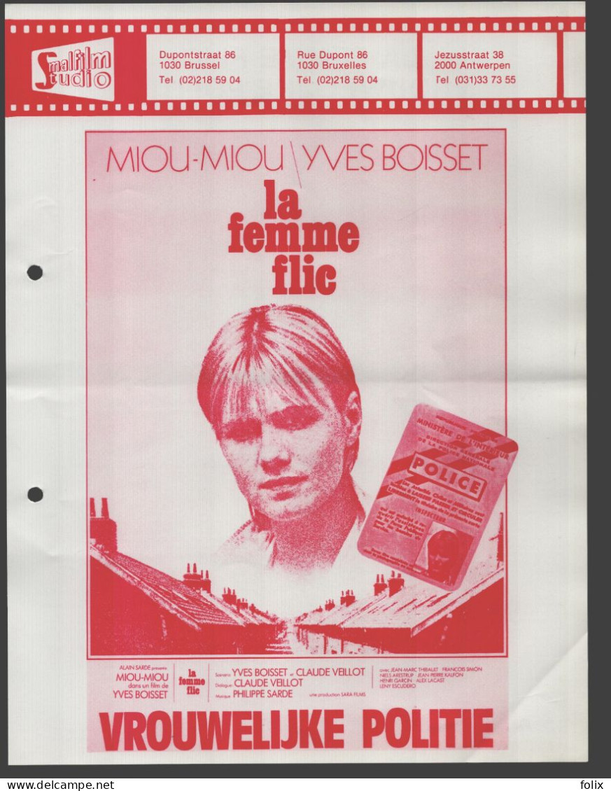 La Femme Flic - Quarto 22 X 28 Cm Smalfilm Studio Promotional Poster / Affiche With Synopsis - Affiches & Posters