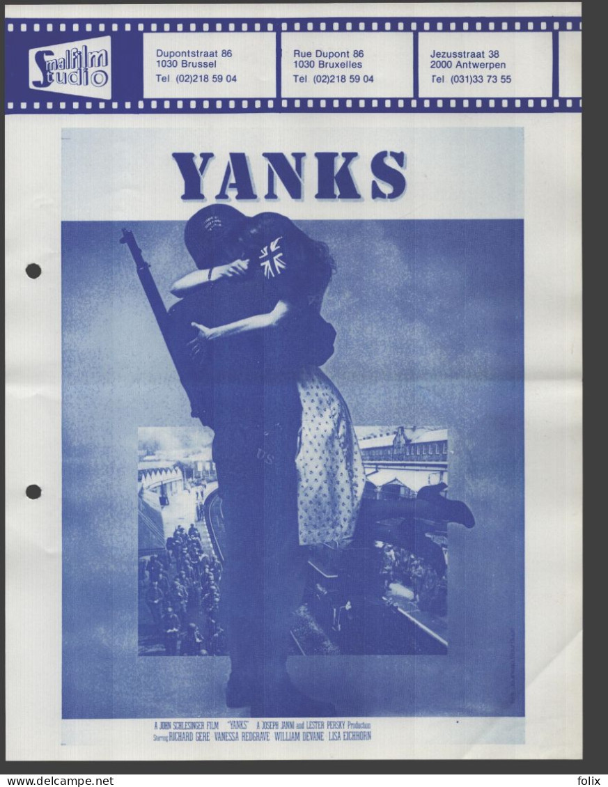 Yanks - Quarto 22 X 28 Cm Smalfilm Studio Promotional Poster / Affiche With Synopsis - Affiches & Posters