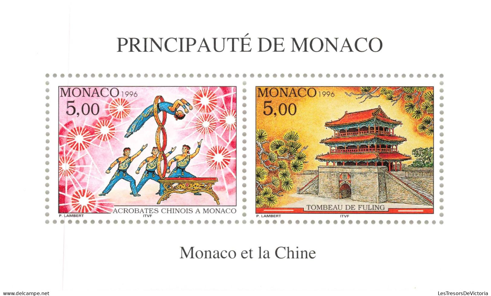 Monaco - Blocs MNH * - 1996 - Principauté De Monaco - Monaco Et Le Chine - Blocks & Sheetlets