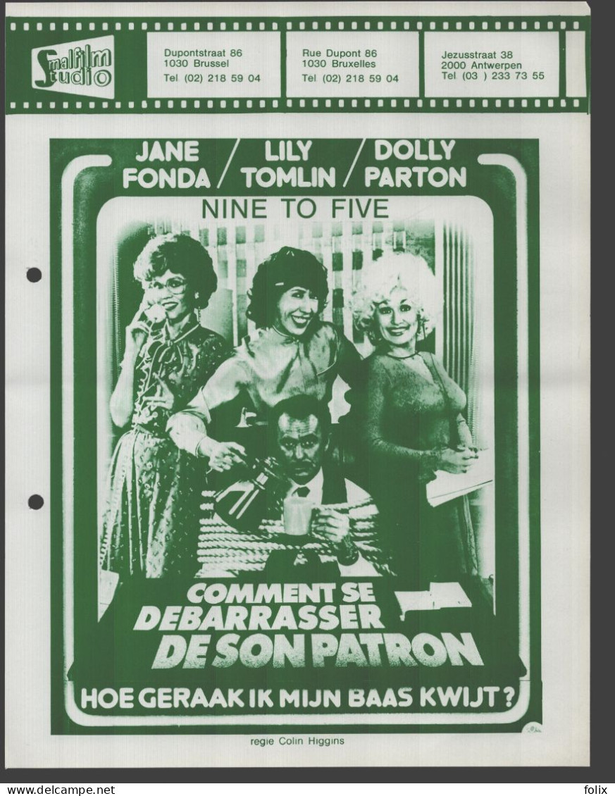 Nine To Five - Dolly Parton - Quarto 22 X 28 Cm Smalfilm Studio Promotional Poster / Affiche With Synopsis - Affiches & Posters