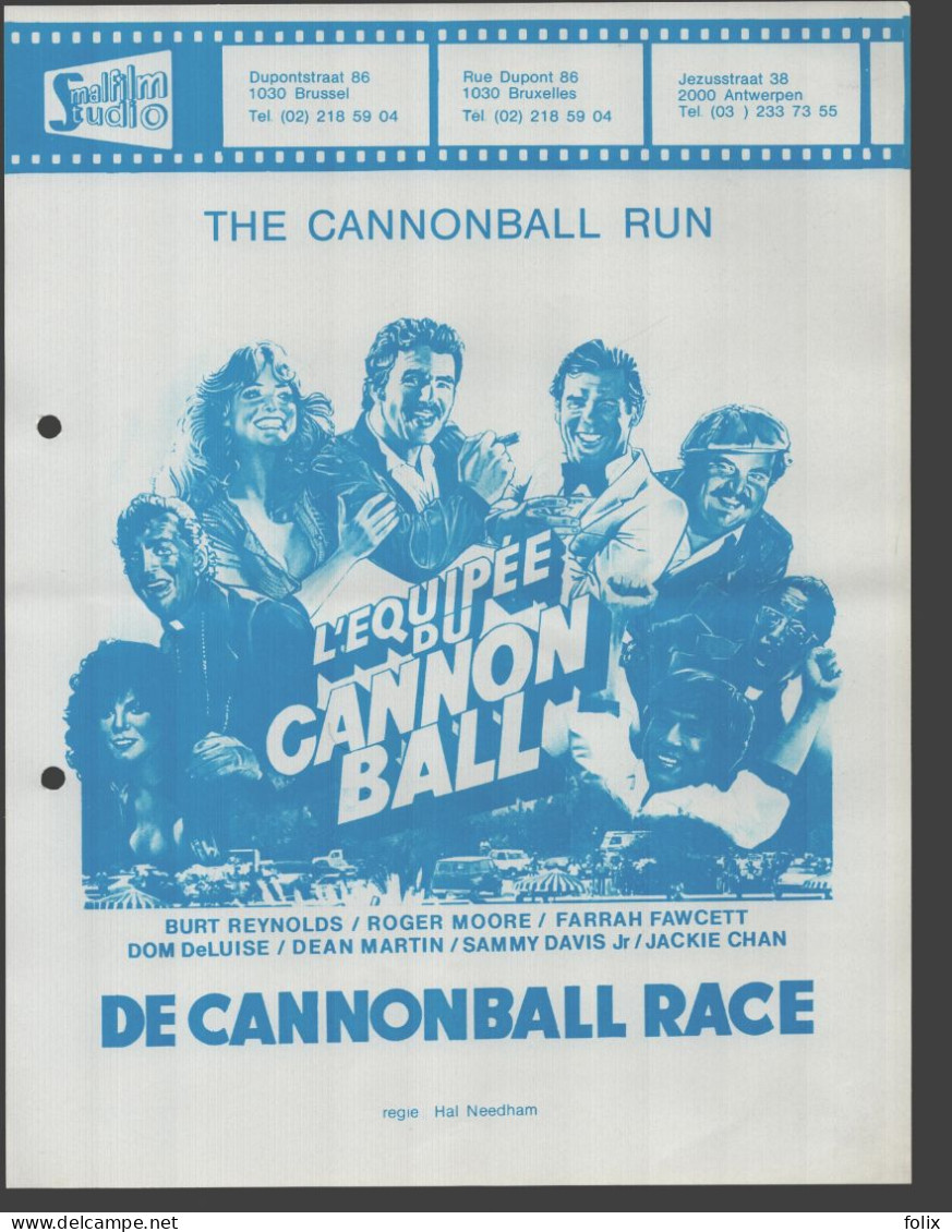 The Cannonball Race - Quarto 22 X 28 Cm Smalfilm Studio Promotional Poster / Affiche With Synopsis - Affiches & Posters