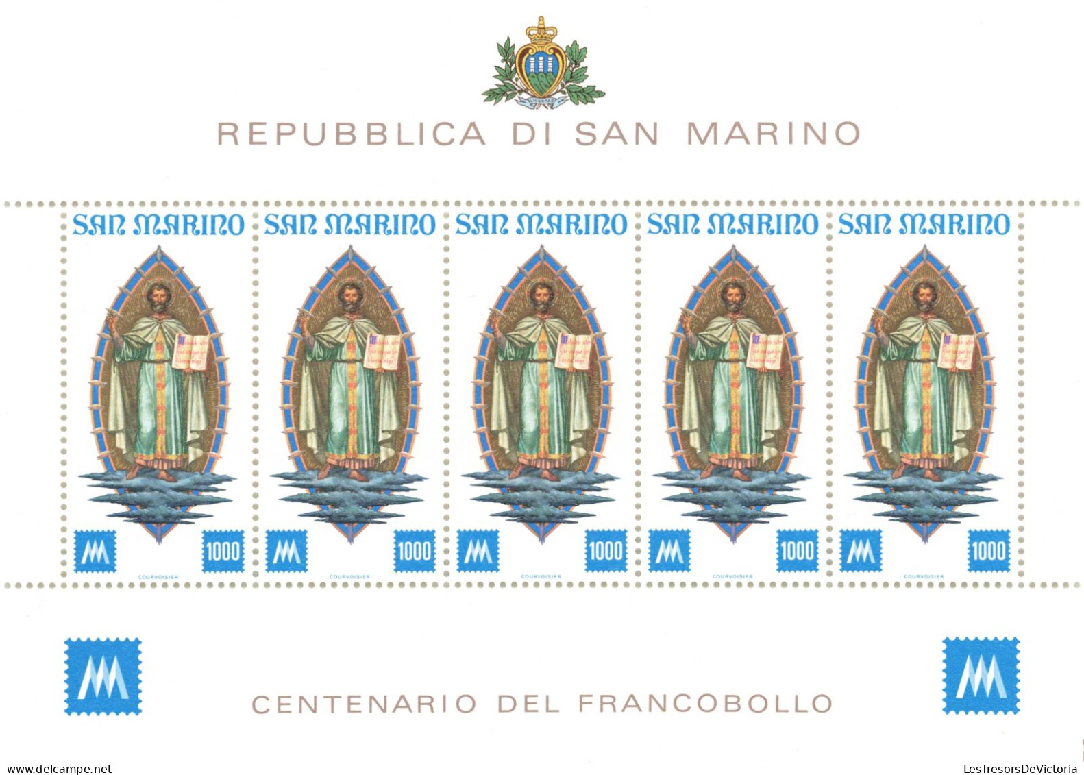 Italie - Bloc  MNH ** - Republica Di San Marino - Centenario Del Francobollo - Non Classés