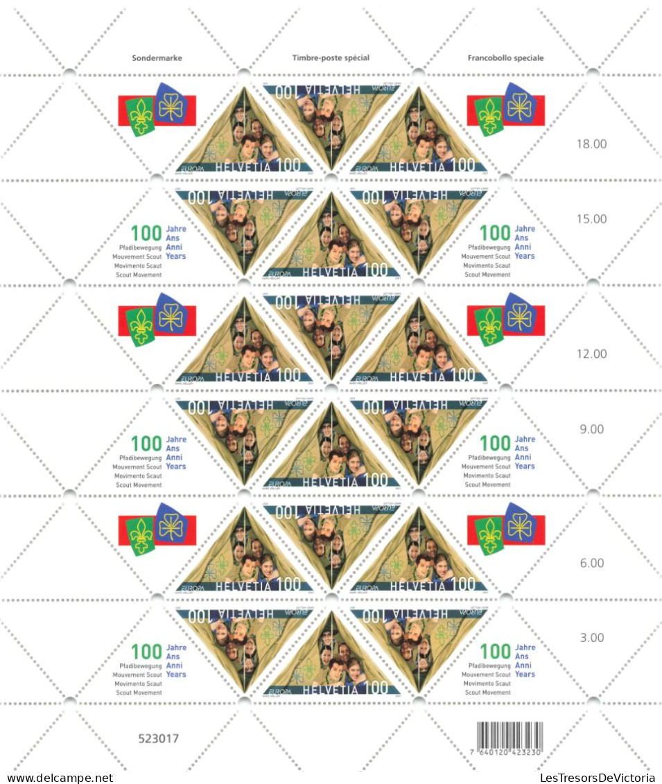 Suisse 2007 - Helvetia - Feuille De 18 Timbres Europa MNH ** - 2007