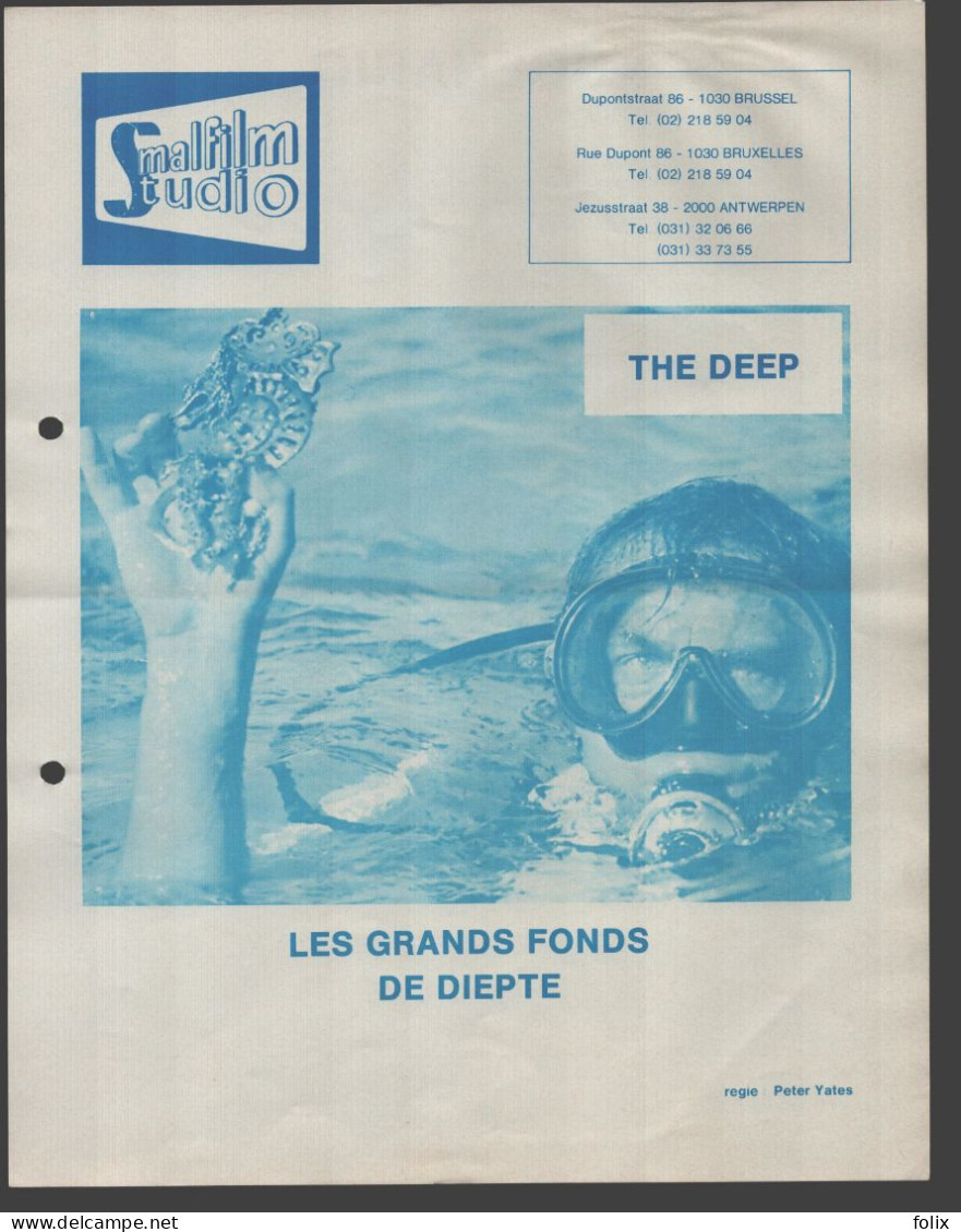 The Deep - Quarto 22 X 28 Cm Smalfilm Studio Promotional Poster / Affiche With Synopsis - Affiches & Posters
