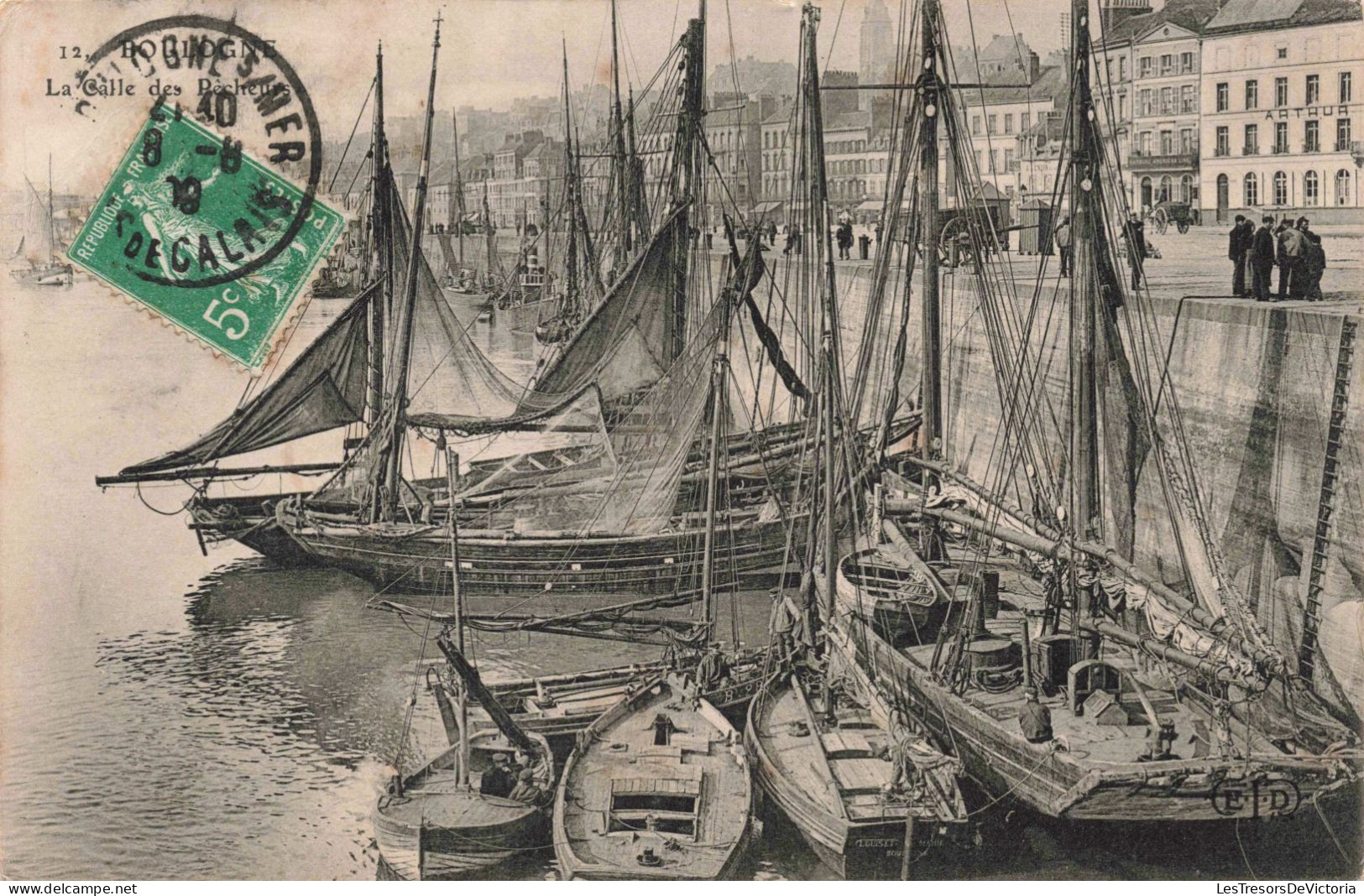 FRANCE - Boulogne - La Calle Des Pêcheurs - Quai - Bateaux  - Carte Postale Ancienne - Boulogne Billancourt