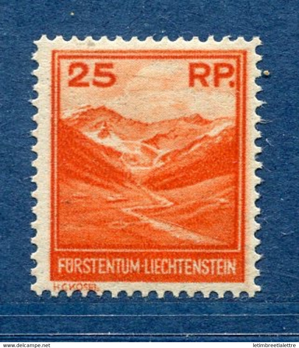 Liechtenstein - YT N° 111 * - Neuf Avec Charnière - 1933 - Nuevos