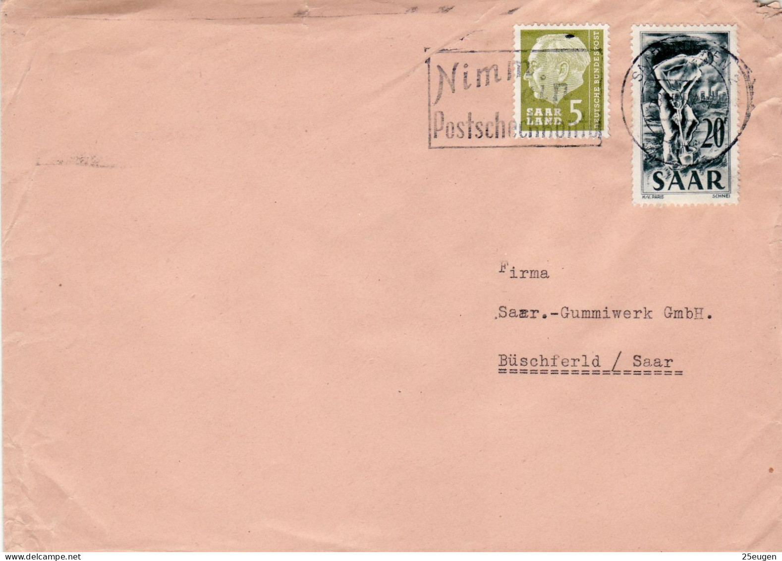 SAAR 1957  Letter Sent From SAARBRUECKEN To BUESCHFERLD - Lettres & Documents