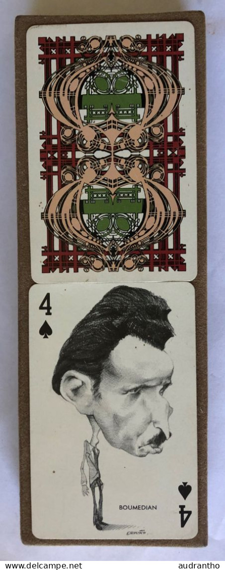 très beau double jeu 54 cartes 1973 - caricature personnalité - political twin pack playing cards by ORTUNO - Erric Sio