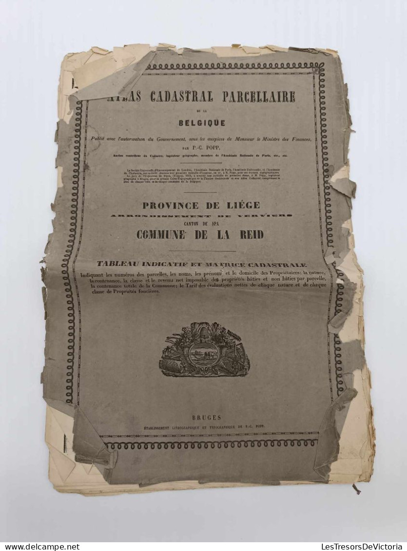 Vieux Papiers - Atlas Cadastral Parcellaire De La Belgique - Province De Liège - Canton De Spa - Commune De La Reid - Otros Planes