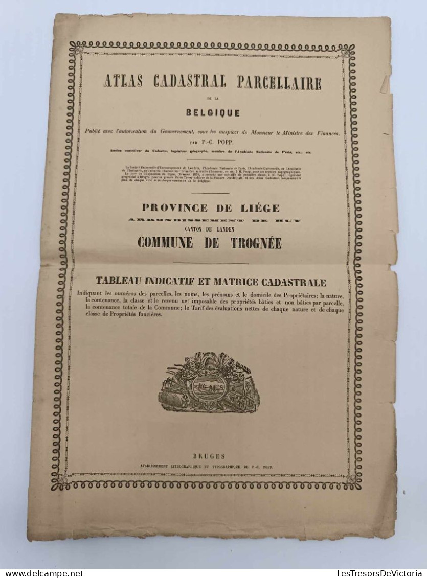 Vieux Papiers - Atlas Cadastral Parcellaire De La Belgique - Province De Liège - Canton De Landen - Commune De Trognée - Andere Pläne