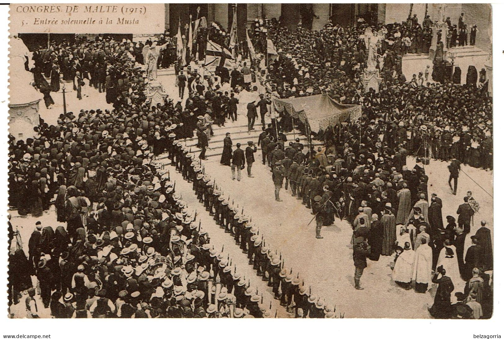 MALTE - CONGRES DE MALTE ( 1913 )  -  Entrée Solennelle A La Musta - Malte