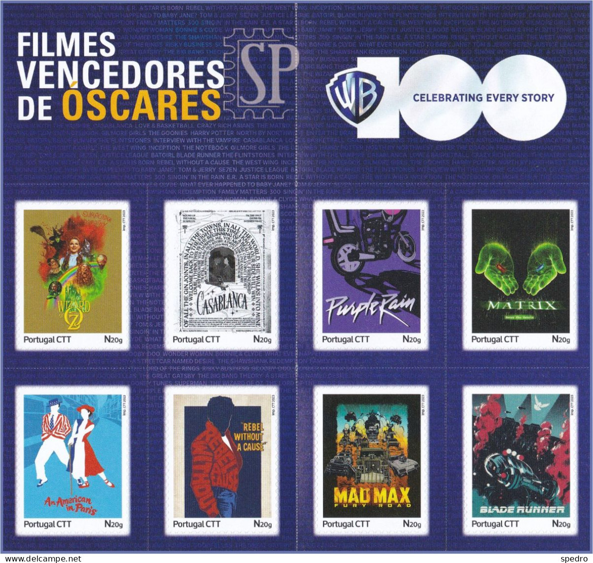 Portugal 2023 1 Booklet 100 Anos Warner Bros Filmes Vencedores De Oscares Oscar Cinema Casablanca Matrix  Carnet - Carnets