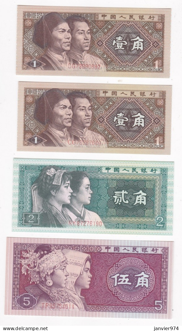 Chine . 4 Billets Neufs 1980, 1,2 Et 5 Jiao - China