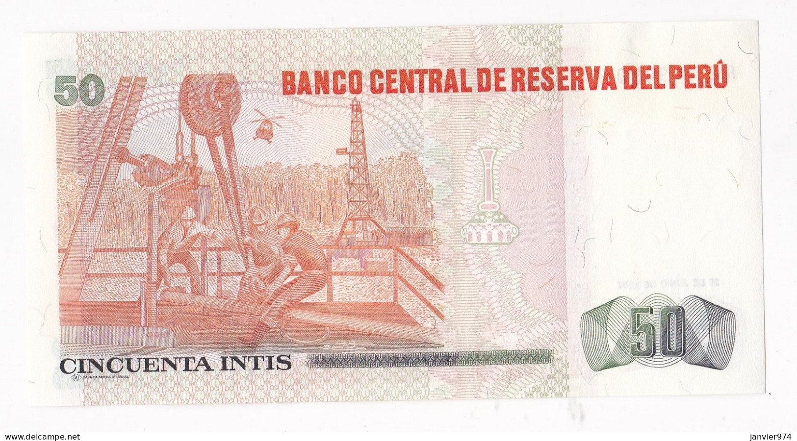 Perou 50 Intis 1987 N° A 6433903 Q, UNC - Peru