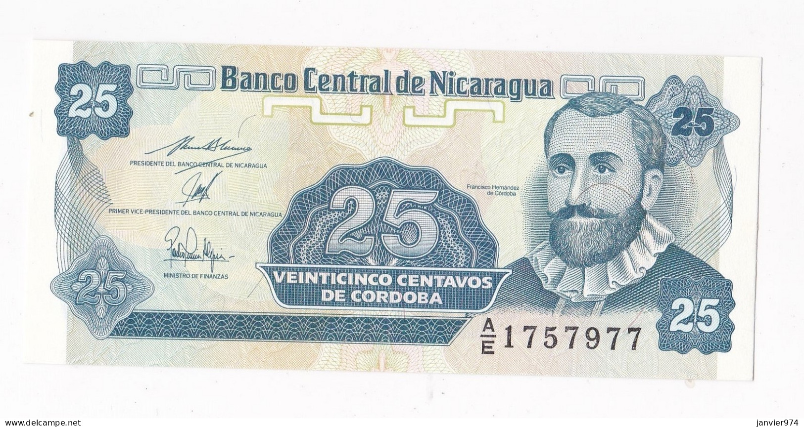 Nicaragua 25 Centavos De Cordoba , N° A/E 1757977, UNC - Nigeria