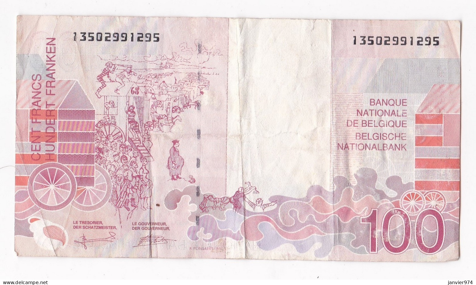 Belgique. 100 Francs 1995, Type James Ensor, Billet Circulé - 100 Francs