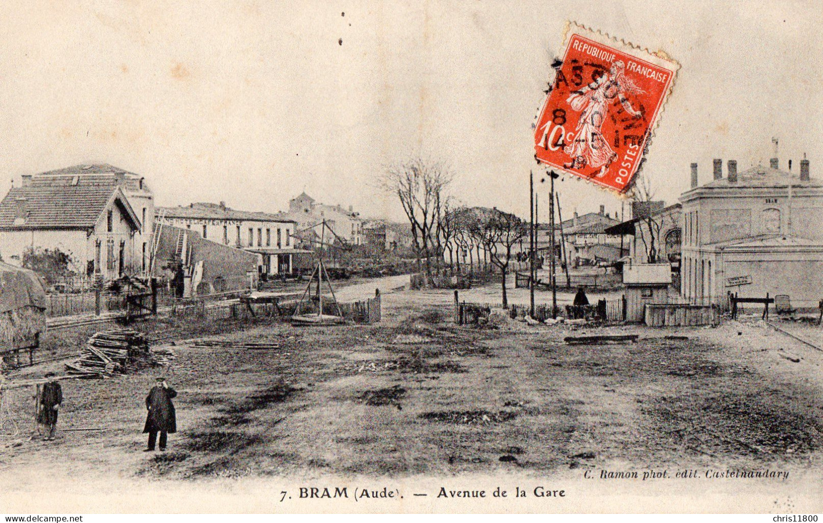 CPA - 11 - BRAM - Avenue De La Gare - Bram