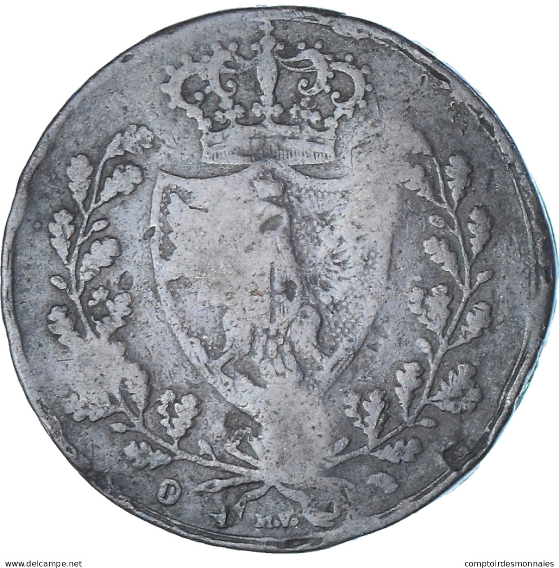 Monnaie, États Italiens, SARDINIA, Carlo Felice, 5 Centesimi, 1826, Genoa, B - Italian Piedmont-Sardinia-Savoie