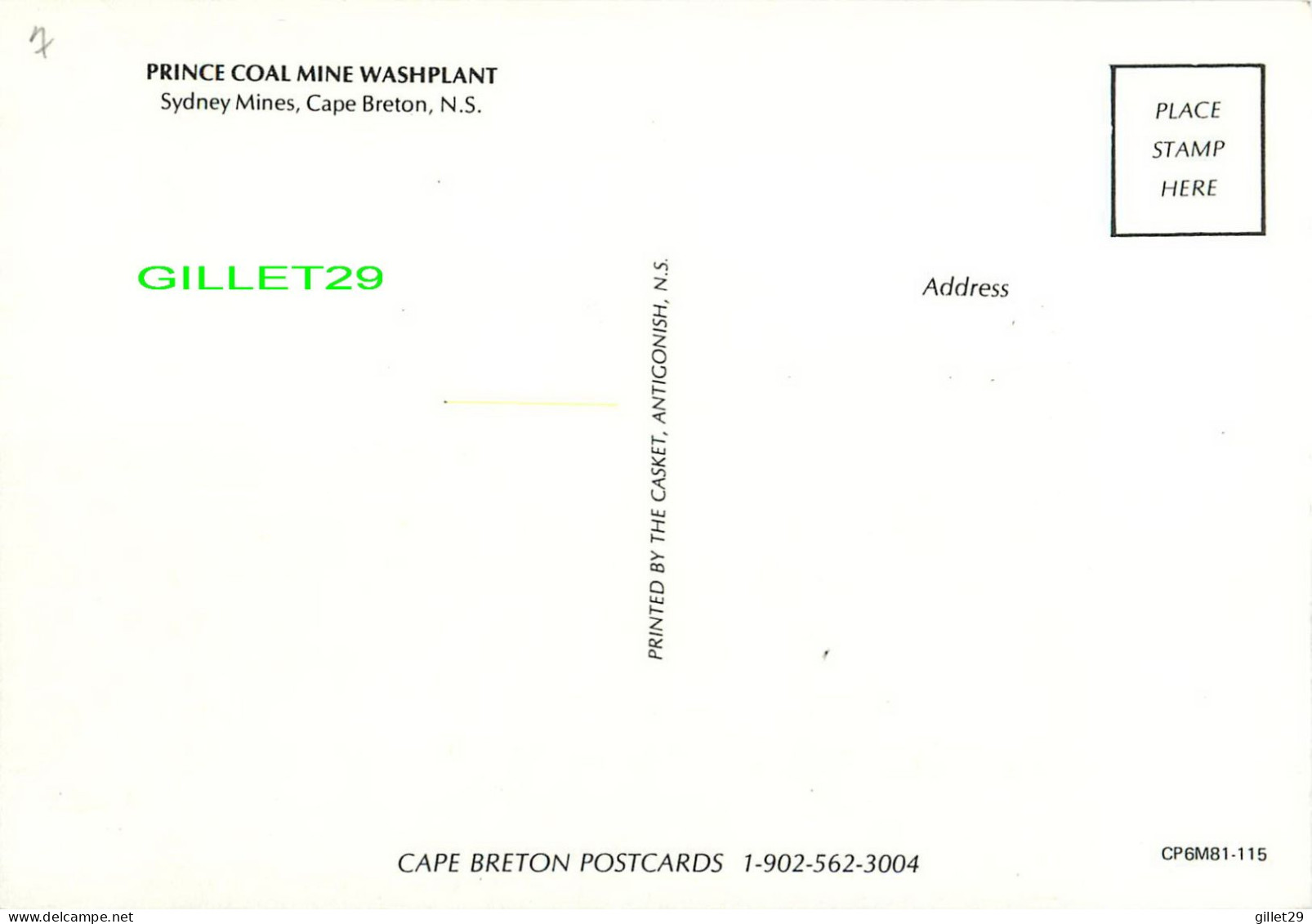 CAPE BRETON, NS - PRINCE COAL MINE WASHPLANT - SYDNEY MINES - THE CASKET - - Cape Breton
