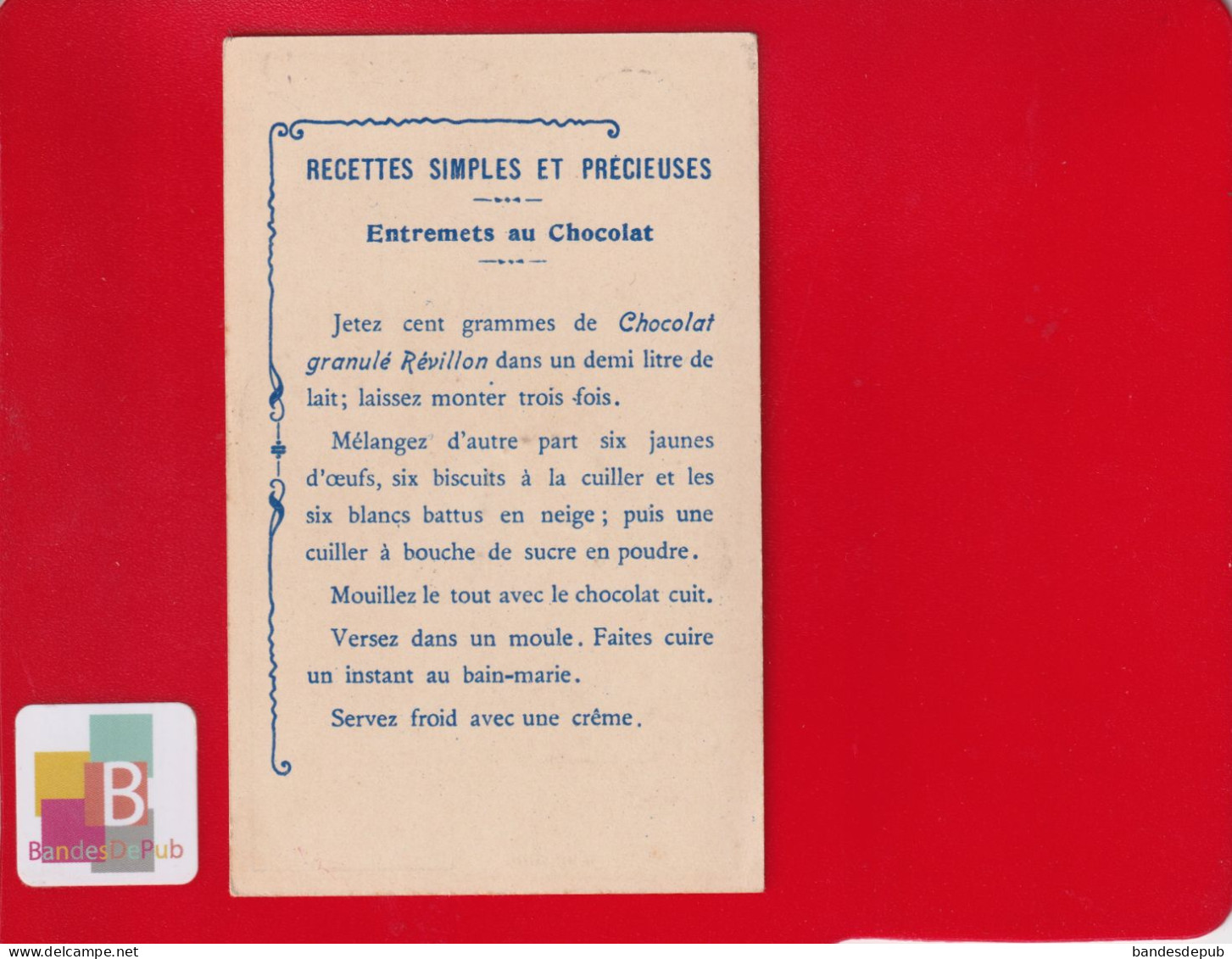 CHOCOLAT REVILLON Chromo Or Langage Cartes Carte à Jouer Jeu As De Coeur  Visite Ami Recette Dos - Revillon