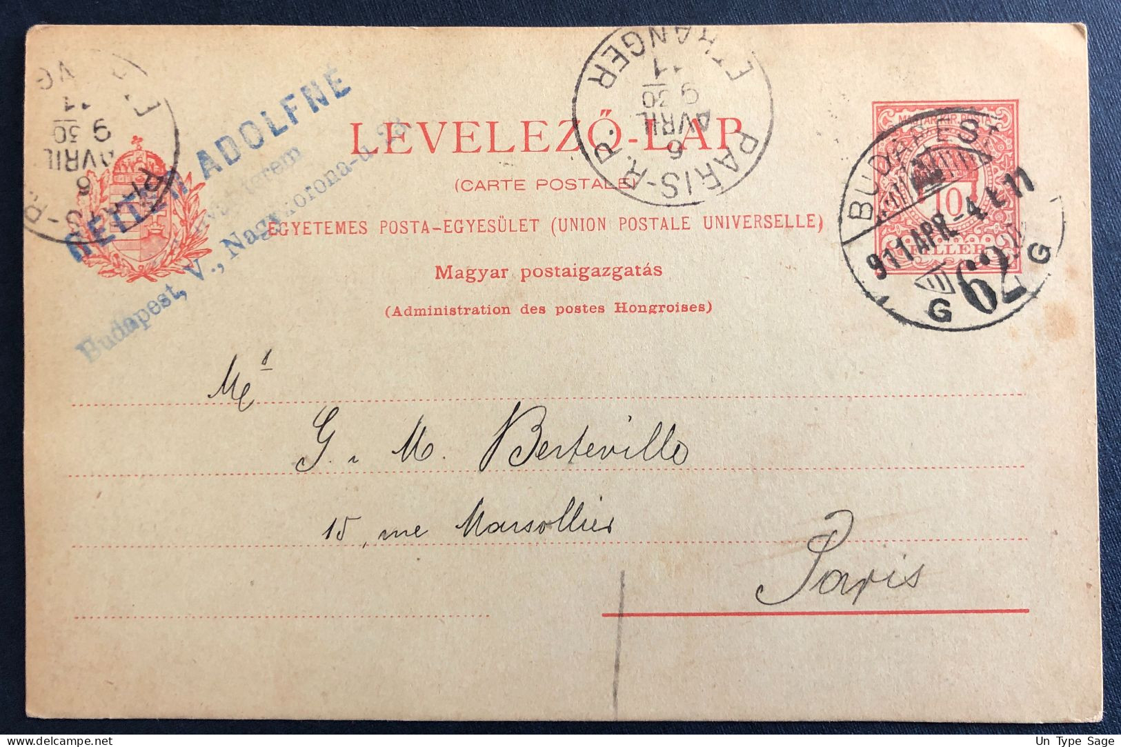 Hongrie, Entier-Carte De Budapest 4.4.1911 Pour Paris - (N277) - Postal Stationery