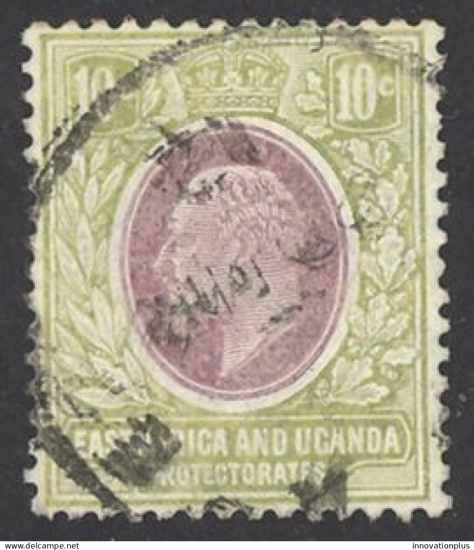 East Africa & Uganda Sc# 34 Used 1907-1908 10c King Edward VII - Protectorats D'Afrique Orientale Et D'Ouganda