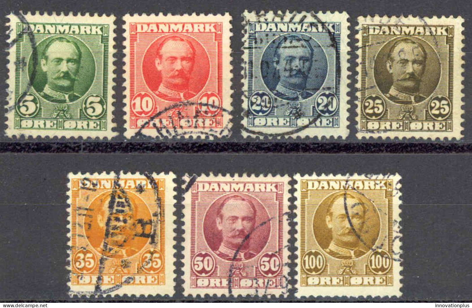 Denmark Sc# 72-78 Used (a) 1907-1912 King Frederick VIII - Usado