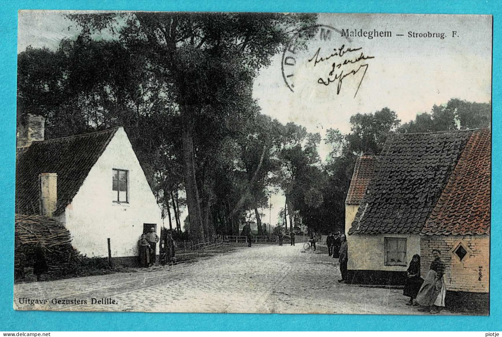 * Maldegem - Maldeghem (Oost Vlaanderen) * (Uitgave Gezusters Delille) KLEUR, Stroobrug F. Unique, TOP, Zeldzaam - Maldegem