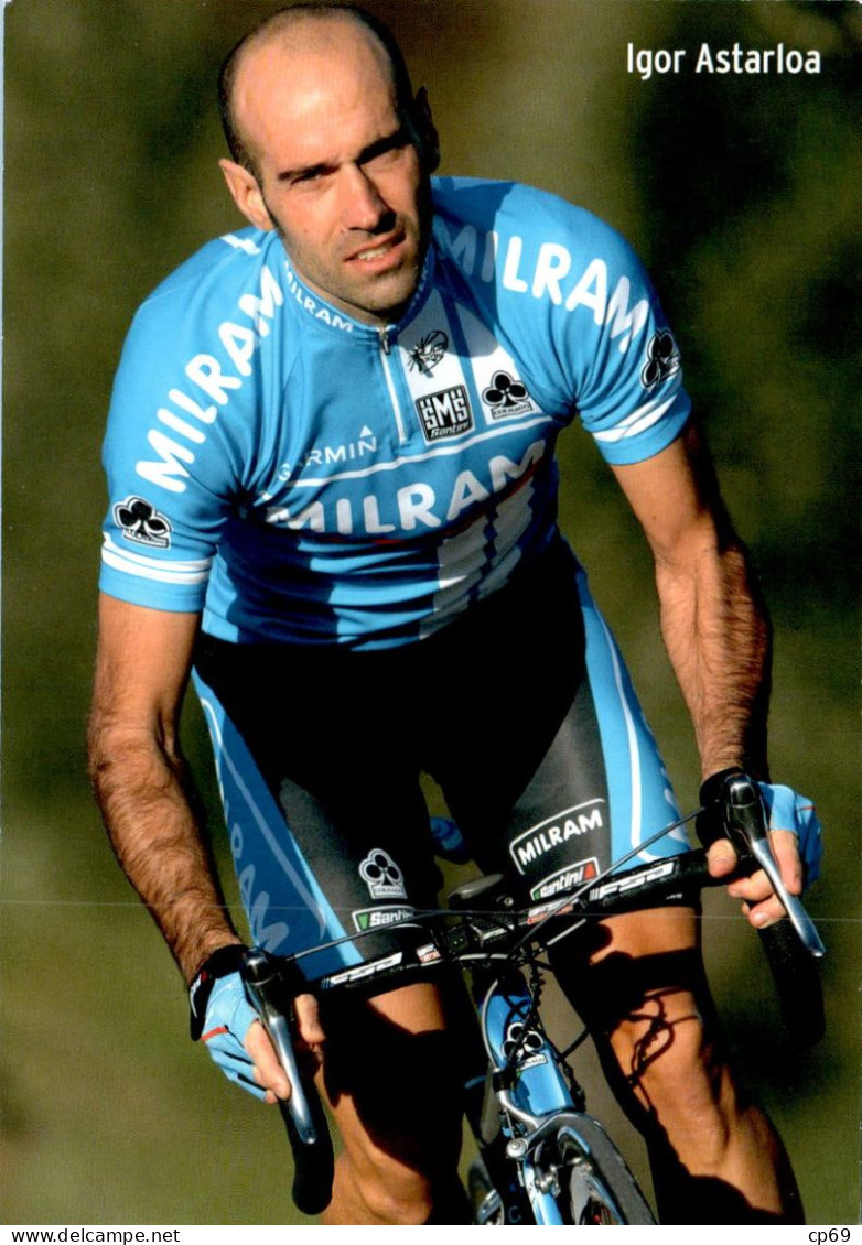 Carte Cyclisme Cycling Ciclismo サイクリング Format Cpm Equipe Cyclisme Pro Team Milram Igor Astarloa Espagne En TB.Etat - Cycling