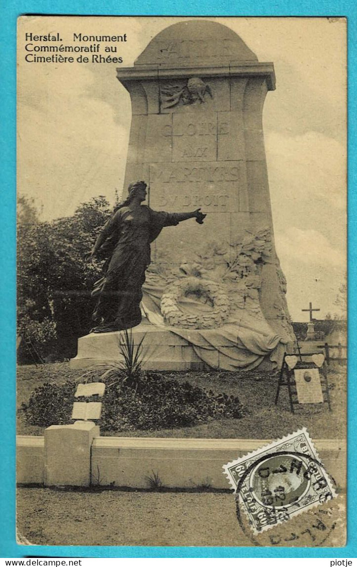 * Herstal (Liège - La Wallonie) * (Edition J. Chapelier) Monument Commémoratif Au Cimetière De Rhées, Timbre - Herstal