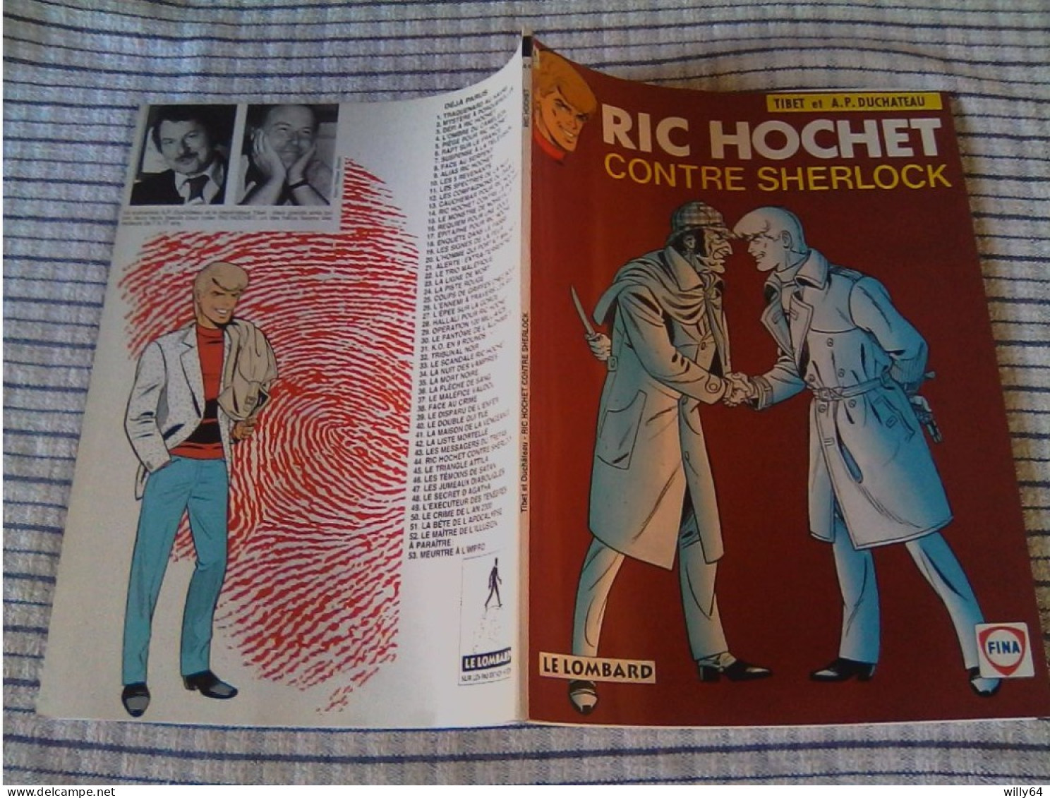 RIC HOCHET  " Contre Sherlock "  FINA   SOUPLE T44  1993  LE LOMBARD  Comme Neuve - Ric Hochet