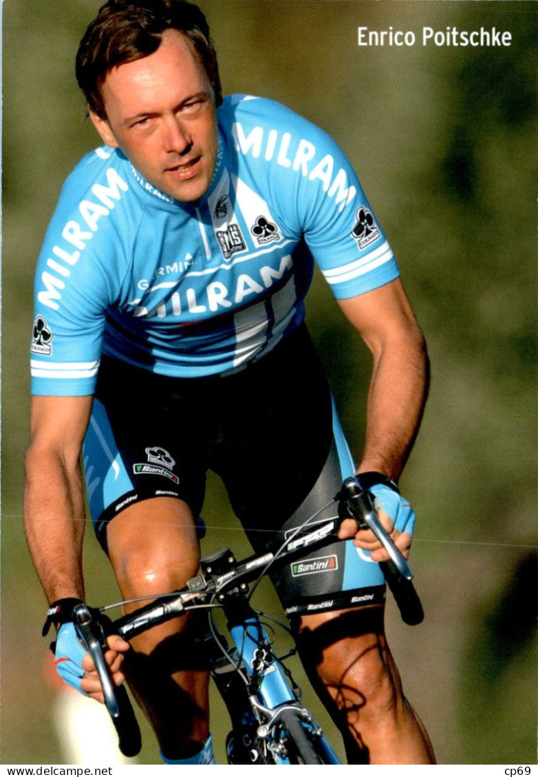 Carte Cyclisme Cycling Ciclismo サイクリング Format Cpm Equipe Cyclisme Pro Team Milram Enrico Poitschke Allemagne Sup.Etat - Radsport