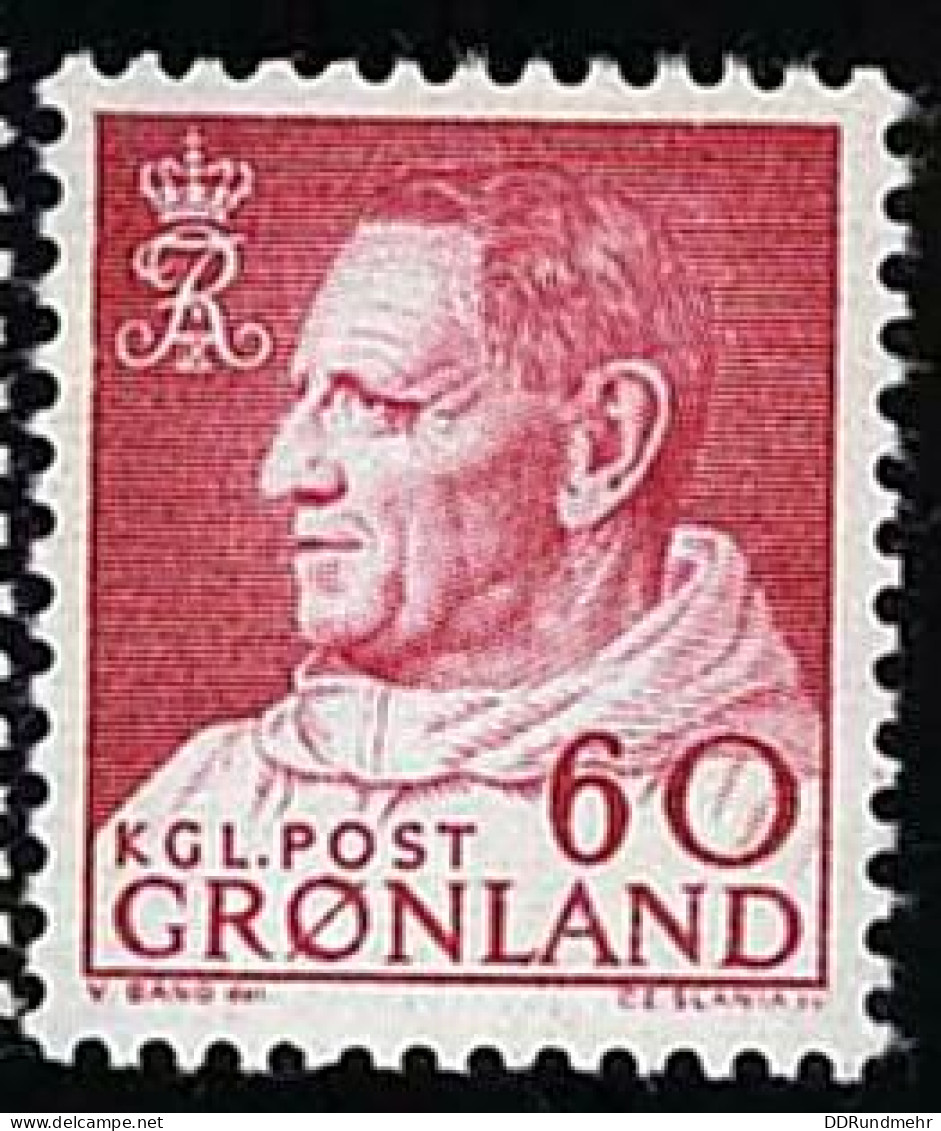 1968 Frederick IX   Michel GL 69 Stamp Number GL 60 Yvert Et Tellier GL 47 Stanley Gibbons GL 57b Xx MNH - Ungebraucht