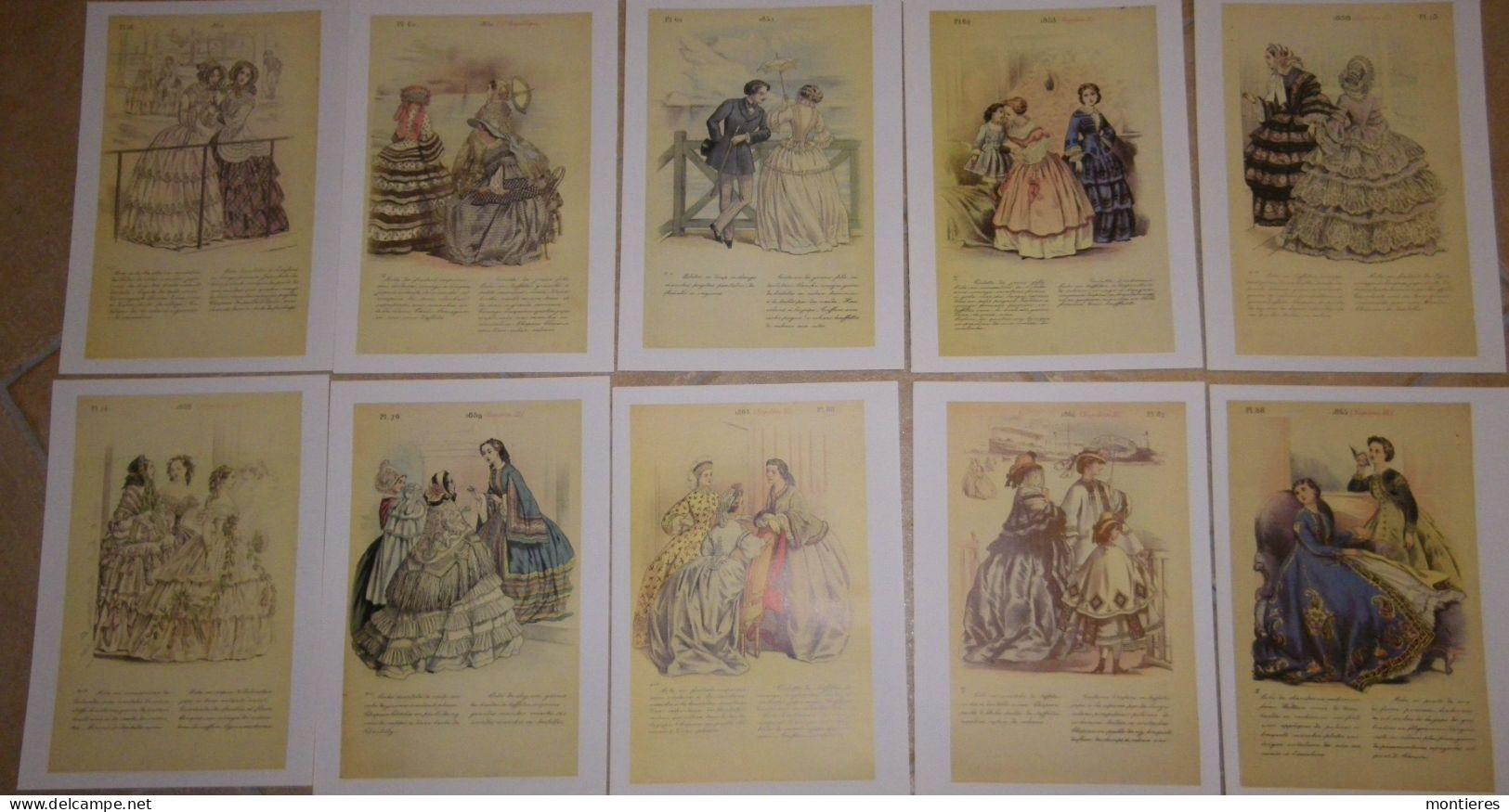 Lot 10 Reproductions De Gravures En Couleurs MODE Du XIXème Siècle - Extraits Du Journal Des Demoiselles. - Voor 1900